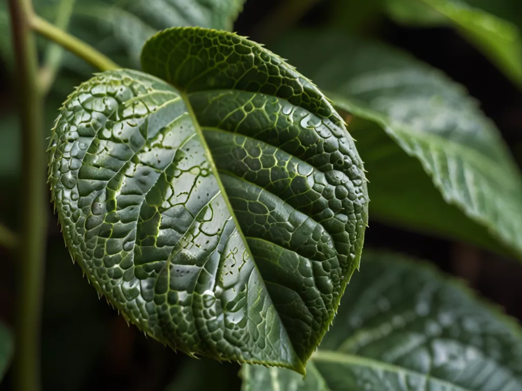 Close-up of plant leaves showing texture and patterns